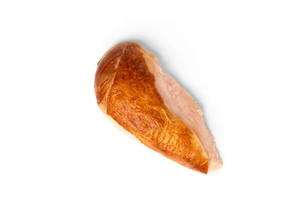 白い背景に隔離された燻製の鶏の胸肉 — ストック写真