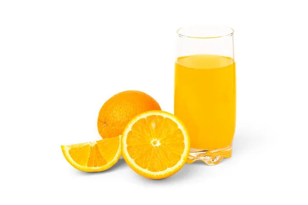 Orangensaft Isoliert Auf Weißem Hintergrund — Stockfoto