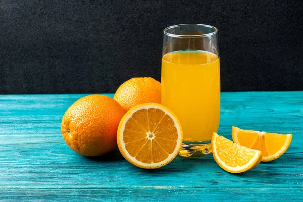 Apelsinjuice Trä Bakgrund — Stockfoto