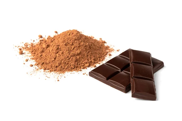 Chocolate Bar Cocoa Isolated White Background — Φωτογραφία Αρχείου