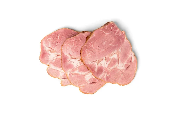 Geräuchertes Schweinefleisch Isoliert Auf Weißem Hintergrund — Stockfoto