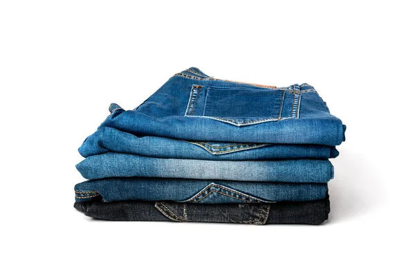 Jeans Isolati Sfondo Bianco — Foto Stock