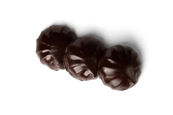 Čokoládový Marshmallow Izolované Bílém Pozadí — Stock fotografie
