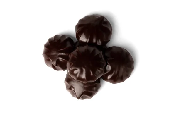 Marshmallow Chocolate Isolado Sobre Fundo Branco — Fotografia de Stock
