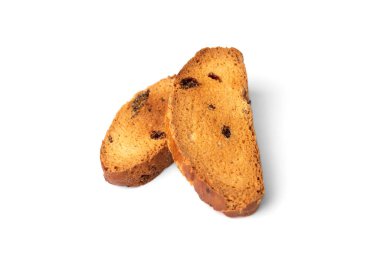 Beyaz arkaplanda kıtır kıtır rusk.