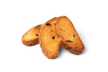 Beyaz arkaplanda kıtır kıtır rusk.