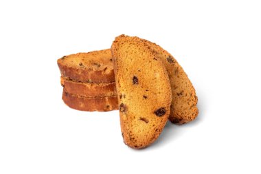 Beyaz arkaplanda kıtır kıtır rusk.