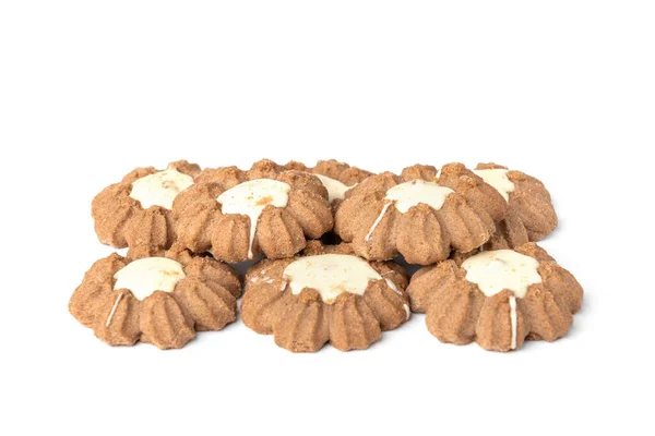 白い背景に隔離されたチョコレートショートブレッドクッキー — ストック写真