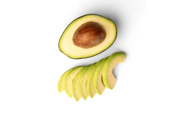 Avocado Isoliert Auf Weißem Hintergrund — Stockfoto