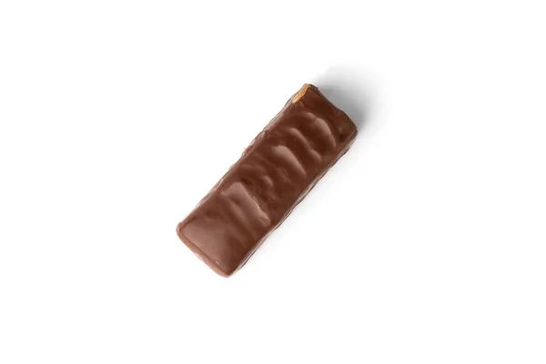 Chocolate Dulce Con Caramelo Cacahuete Aislado Sobre Fondo Blanco —  Fotos de Stock