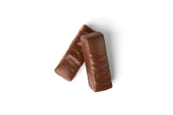 Chokladvåfflor Med Nötter Isolerad Vit Bakgrund — Stockfoto
