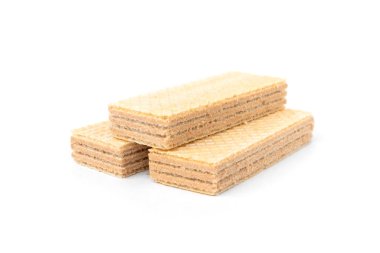 Beyaz arkaplanda izole edilmiş vanilyalı bisküvi.