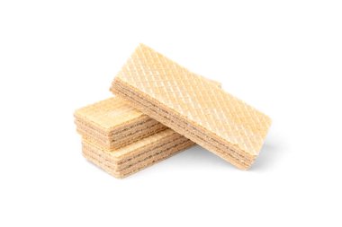 Beyaz arkaplanda izole edilmiş vanilyalı bisküvi.