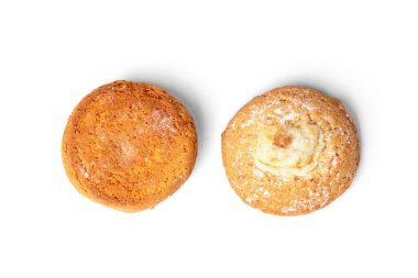 Cottage cheese (cheesecake) cookies isolated on white. background.