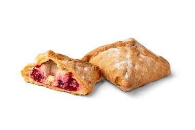 Reçelli puflar beyaz arkaplanda izole.