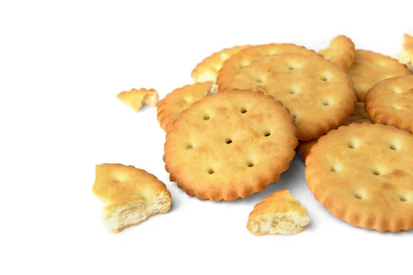 Heap Biscoitos Quebrados Isolados Fundo Branco — Fotografia de Stock