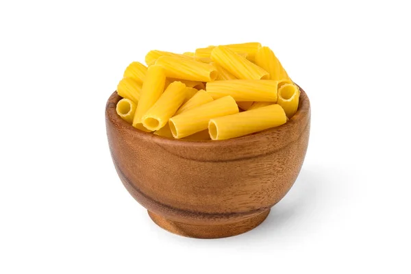 Pasta Wooden Bowl Isolated White Background — Stock Photo, Image