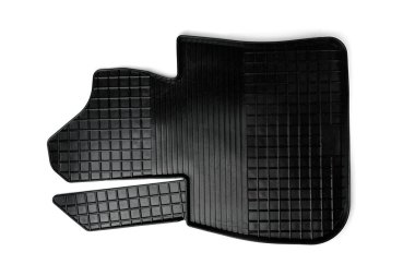 Siyah plastik araba paspası beyaz arkaplanda izole edildi.