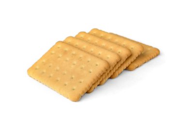 beyaz arkaplanda izole edilmiş kraker.