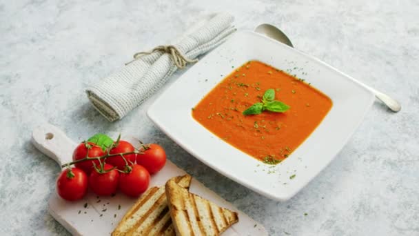 Vegetabilsk Fløde Suppe Med Krydderier – Stock-video