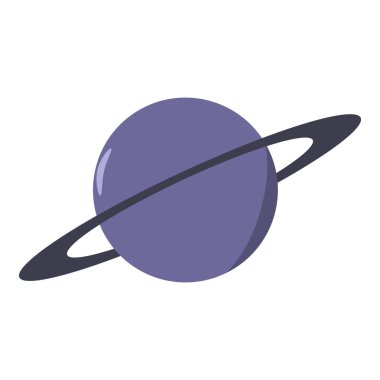 Satürn 'ün görüntüsü, beyaz arkaplandaki vektör..