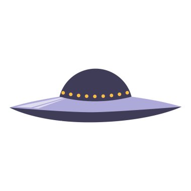 Beyaz arkaplan üzerinde vektör olarak uçan daire (UFO) resmi.