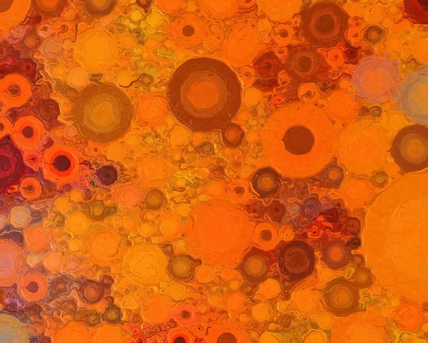 Abstract Painterly Bubbles Orange Background — Stock Photo, Image