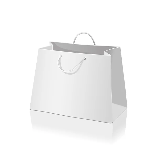 Empty paper shopping bag isolated on white — Stock Vector