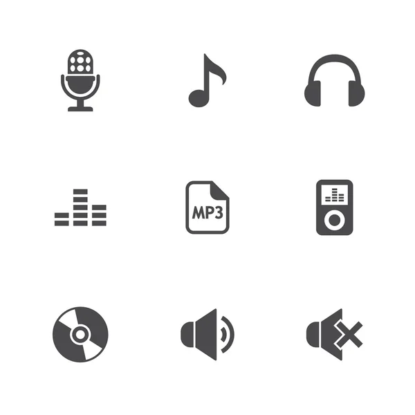 Conjunto de iconos musicales. Ilustración vectorial — Vector de stock