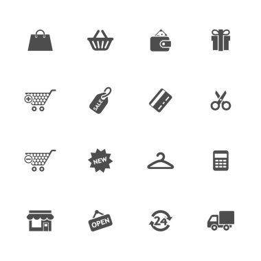 Alışveriş vektör simgeleri ayarla