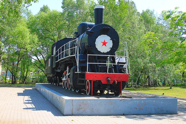Старі чорно локомотива — стокове фото