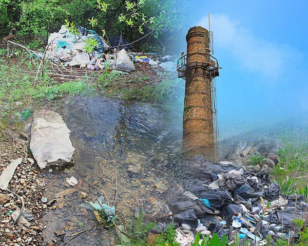 La gente contamina el medio ambiente — Foto de Stock