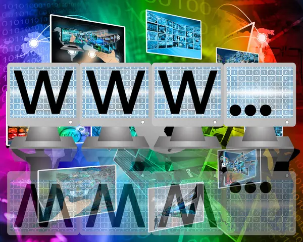 Www on screens of monitors — Stock Photo, Image