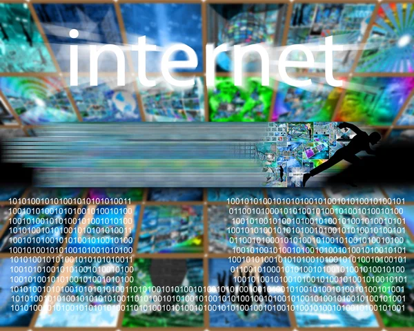Läuft durch das Internet — Stockfoto