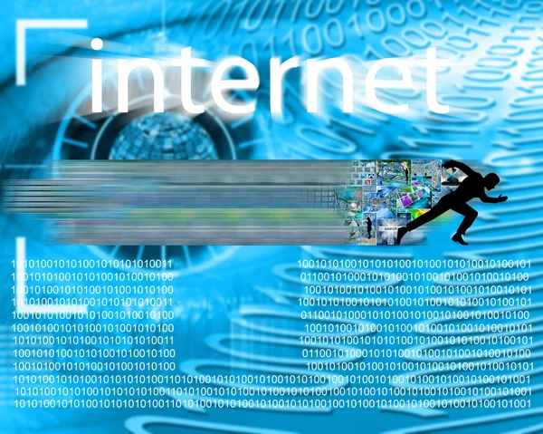 Corre attraverso Internet — Foto Stock