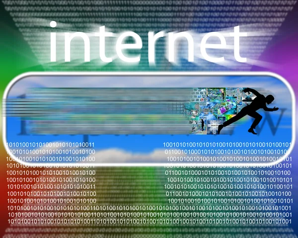 Corre a través de Internet — Foto de Stock