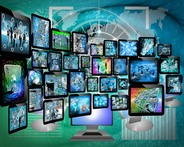 Wall of tablets — Stock Photo, Image