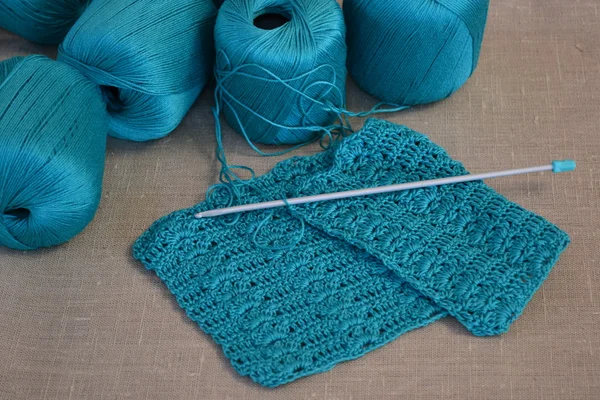 Knitting Fine Lace Wool Yarn — Stock Photo, Image
