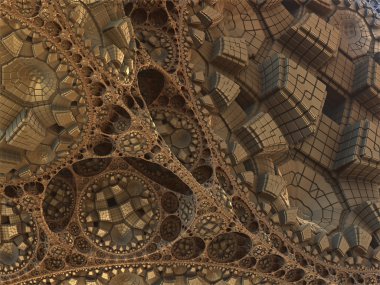 3D illüstrasyon soyut geometrik kompozisyon dijital sanat eserleri.