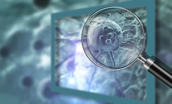 Cancercell tillverkad i 3D-programvara — Stockfoto