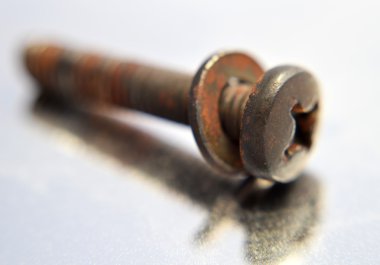 eski ve paslı cıvata eflected arka plan üzerinde