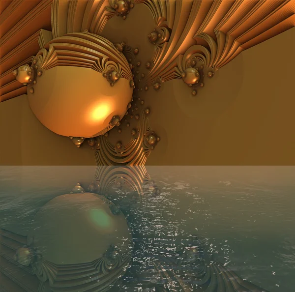3D illustration av abstrakt geometrisk komposition, digital konst fungerar. — Stockfoto