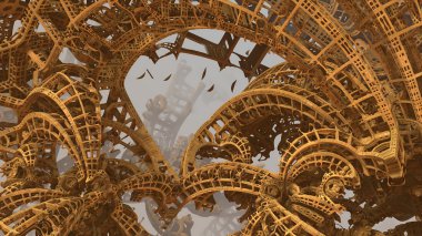 3D illüstrasyon soyut geometrik kompozisyon dijital sanat eserleri.