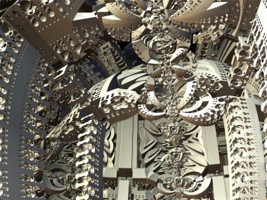 3D illüstrasyon soyut geometrik kompozisyon dijital sanat eserleri.