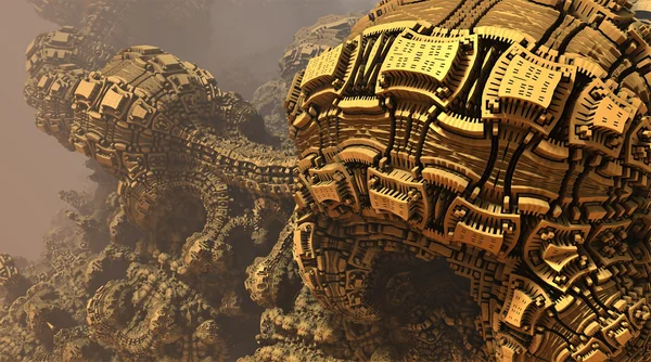 Paysage du monde extraterrestre rendu 3D — Photo