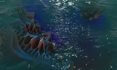 uzaylı dünya 3d render peyzaj 