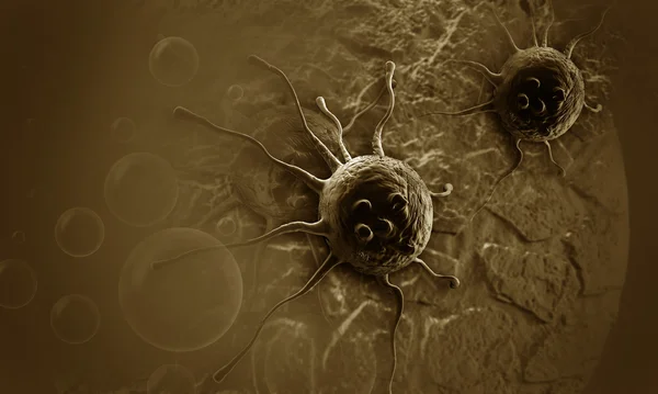 3d rendering of cancer Cell in human body