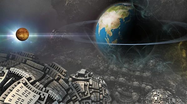 Landscape of alien world 3d rendering — Stock Photo, Image