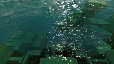 soyut geometrik bileşim 3 boyutlu yazılımda yapılır