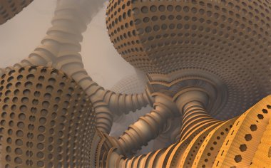 soyut geometrik bileşim 3 boyutlu yazılımda yapılır